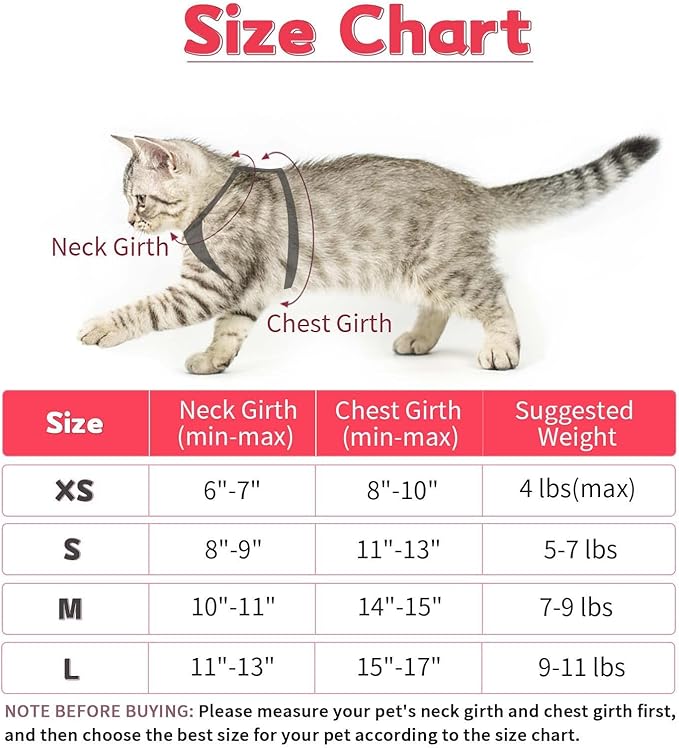 Cat Vest Harness and Small Dog Vest Harness for Walking, All Weather Mesh Harness, Cat Vest Harness with Reflective Strap, Step in Adjustable Harness for Small Cats (Red, S)