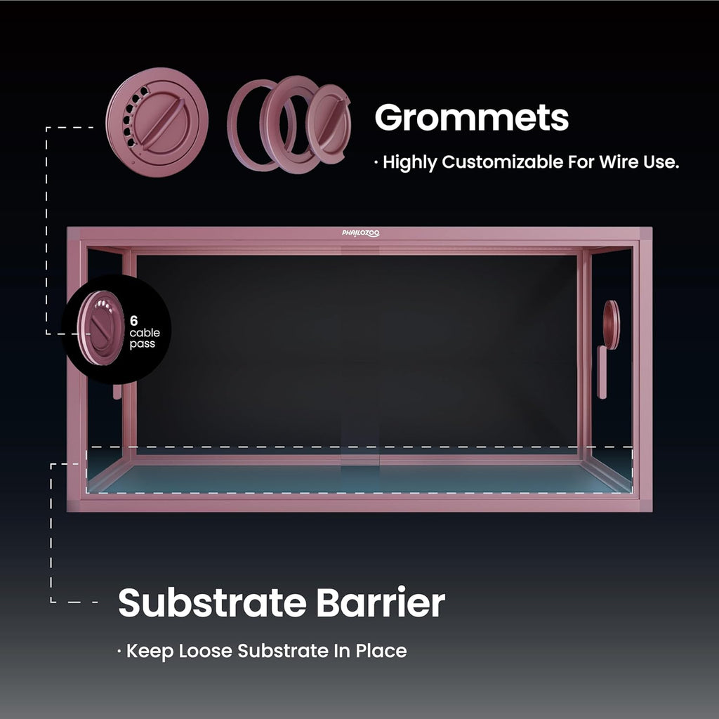 50 Gallon Bearded Dragon Tank, Reptile Enclosure for Easy Maintenance, Front Opening Reptile Tank with Top Screen Ventilation & Glass Sliding Door 36''x18''x18''
