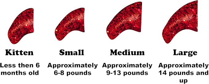 40 Pack Soft Nail Caps for Cat Claws Ruby RED Glitter Kitten