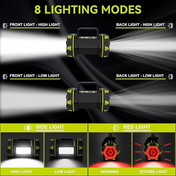 AlpsWolf 2 Pack Camping Lantern Rechargeable, LED Camping Flashlight, 4800 Capacity, 8 Modes Portable Camping Light for Emergency, Hurricane,Hiking, Power Outages, Camping Essentials