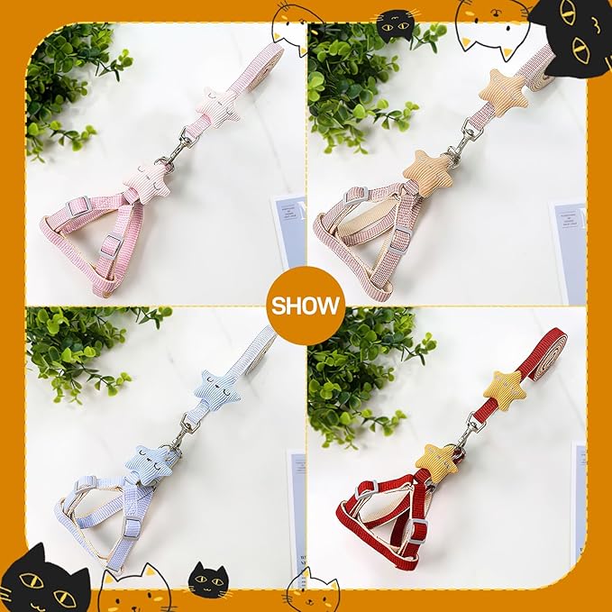 Cat Harness and Leash Set Escape Proof for Small Large Cats, Adjustable Cat Harnesses & Leashes for Walking, Lightweight Kitten Harness for Kittens