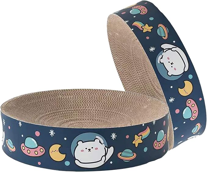 Potato Brothers-Pet Toys- Fetch Mate, Scratchers for Cat, Light Weight, Convenient for All Locations (Bowl-Shaped) Both Sides … (Astro-Bear)