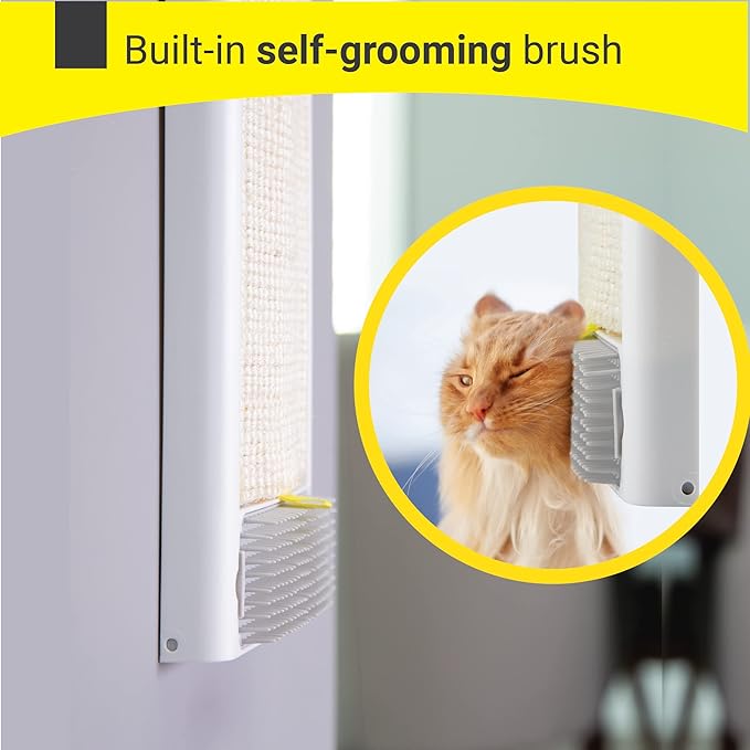 SVD.PET Cat Scratching Post, Natural sisal Pad Cat Scratching Board, Kitten Scratcher w/Replaceable Natural sisal Pad & Self-Groom Brush, Wall Mounted or Floor Use, Cat Toys Included(20x6.5)