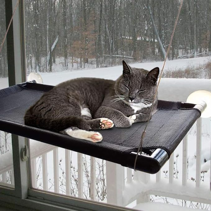 Cat Window Perch Cats Window Hammock Bed,Window Mounted Seat Extra Large and Sturdy Hanging Pet Window Bed Cat Shelves with 4 Suction Cups Holds Up to 60lbs