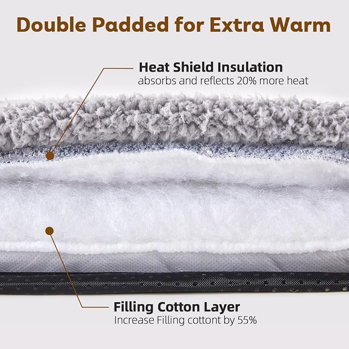 Self Warming Cat Bed Self Heating Cat Pad 24 x 18 inch Thermal Pet mat for Indoor Outdoor Pets Double Filled Cat Mat with Washable Removable Cover Non-Slip Bottom (Light Gray)