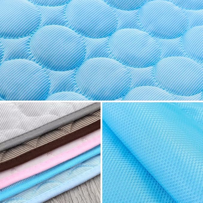 Dog Cooling Mat Washable, Portable Summer Dog Pad, Water-Absorbent Pet Cooling Pad, Ice Silk Self-Cooling Mat for Dog for Kennel/Sofa/Bed/Floor/Car Seats(Grey,11x15in)