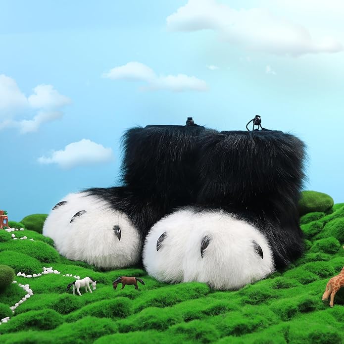 Animal Fuzzy Slippers Bear Cat Wolf Dog Fox Fursuit Feet Paw Claw Shoes Furry Boots Costume Accessories for Adult Kids