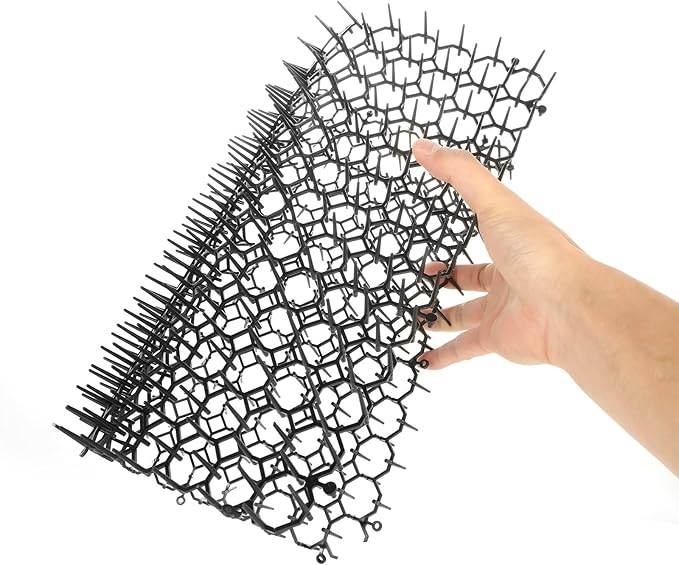 SENENQU 10 PCS Cat Scat Mat with Spikes 16 x 13 in Cat Deterrent Outdoor & Indoor Scat Mats for Cats and Dogs, Cat Spikes for Garden Fence Indoor Furniture Cat Anti- Scratch Mat with 8 Staples