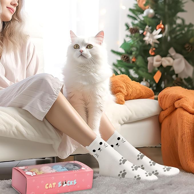 AGRIMONY Women's Cat Socks Cute Animal Socks Dog Valentines Easter Fun Gifts for Women