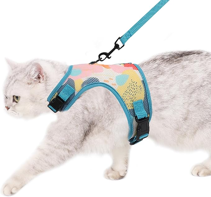 Cat Harness and Leash Escape Proof Cat Leash for Walking Travel Kitten Harness Service Cat Vest Large