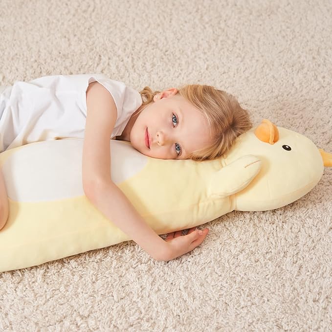 36” Long Duck Plush Body Pillow, Kawaii Cute Yellow Ducks Stuffed Animals, Hugging Squishy Pillow Soft Plushies Toy, Gifts for Kids Girls and Boys, Birthday Easter
