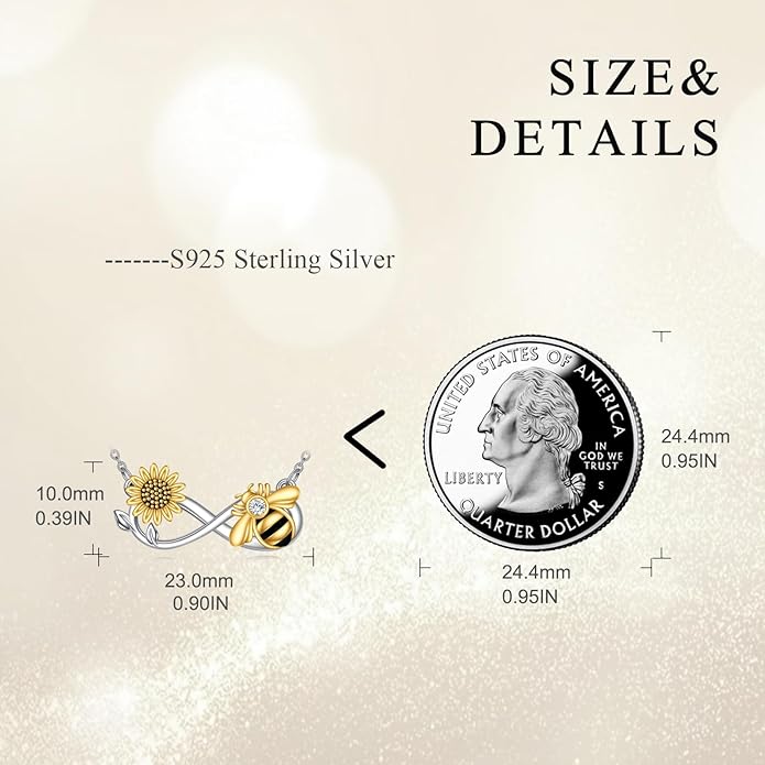 TIGER RIDER Bee Necklace for Women Sterling Silver Cute Animal Axolotl Dragonfly Moth Owl Black Cat Pendant Necklaces Animals Jewelry Birthday Gifts for Women Wife