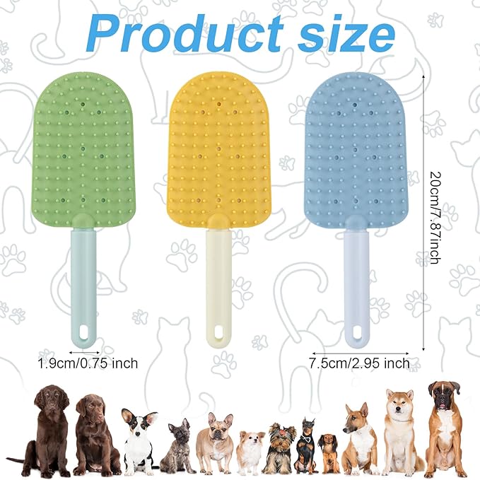 3pcs Cat Tongue Combs, Double Sided Cat Grooming Tongue Brush with Comfort Grip Handle Cat Tongue Licking Hair Comb Pets Shedding Brush for Grooming Hairballs & Keeping Clean