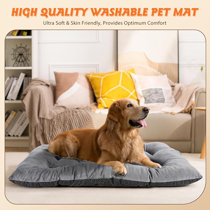 Nobleza Warm Dog Sleep Bed Mat for Cold, Winter Self-Heating Beds Pet Cat Crate Pad Fluffy Comfy Kennel Anti-Slip for Small Medium Dog Kitten, Lightweight Sleeping Dog Travel Mat for Outdoor Indoor