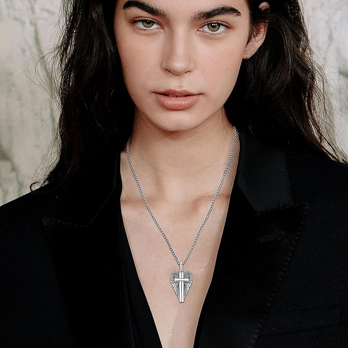 Aniu Cremation Jewelry for Ashes S925 Sterling Silver Urn Necklace Memorial Necklace for Human Ashes of Loved Ones Keepsake Pendant for Men Women