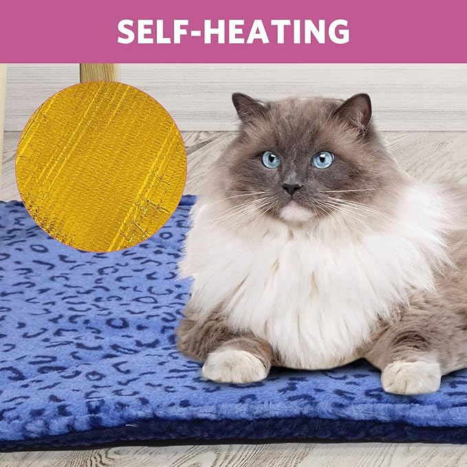 MARUNDA Self Warming Cat Bed,Super Soft Dog Bed Crate Bed Blanket, Self Heating Cat Pad, Thermal Cat and Dog Warming Bed Mat.