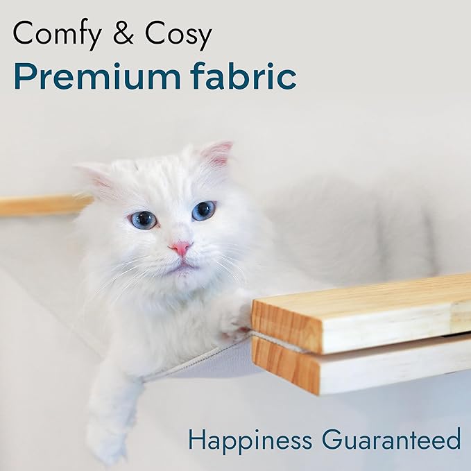 Cat Wall Hammock | Cat Shelf and Perches for Wall | Cat Bridge | Modern Cat Wall Furniture for Indoor Cats | Wall Mounted Cat Hammock Bed for Sleeping, Playing, and Lounging - Cat Shelves
