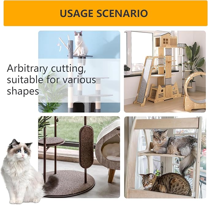 120"x15.8" cat Scratch Furniture Protector Keep Couch Sofa Protection Anti Claws Corner Wall Scratcher Post sisal Scratching mat Carpet pad Cover Fabric Tree Guards remnants (Navy Blue)