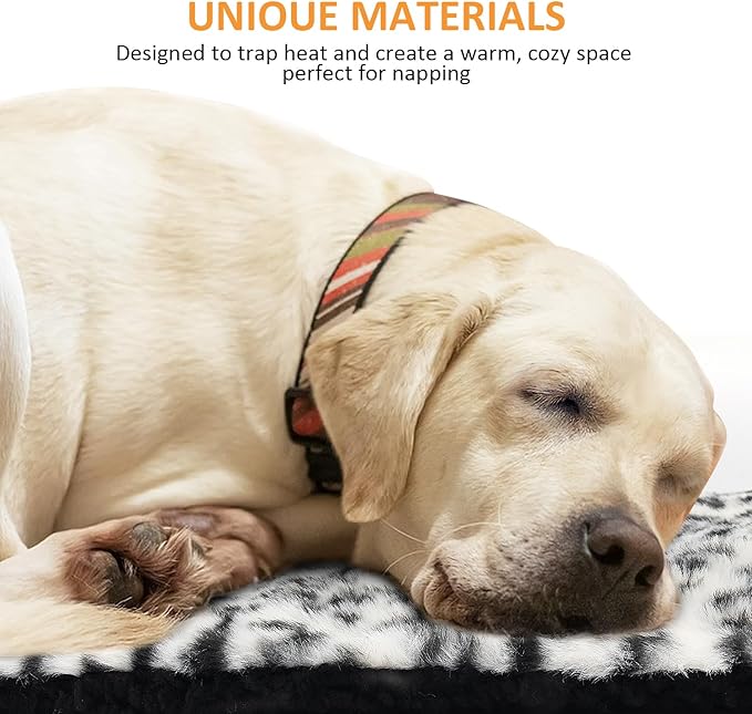 Self-Warming Cat Pad, Self-Heating Thermal Pet Mat for Indoor Outdoor Cats and Small Dogs Bed Mat for Sleeping, Non-Slip Hooks, 30 x 24 Inches, Black/White