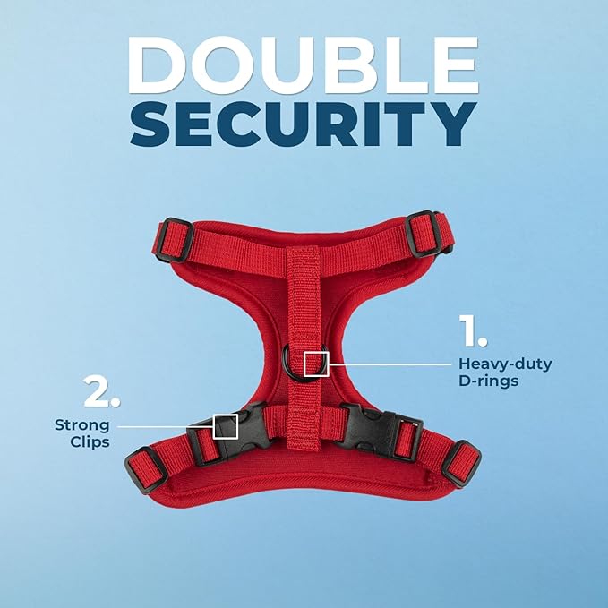 Voyager Escape Proof Cat Harness and Leash Set with Reflective Stitching, Neoprene Handle 5ft - Supports Small, Medium and Large Cats, Kittens for Walking by Best Pet Supplies - Red, XXS