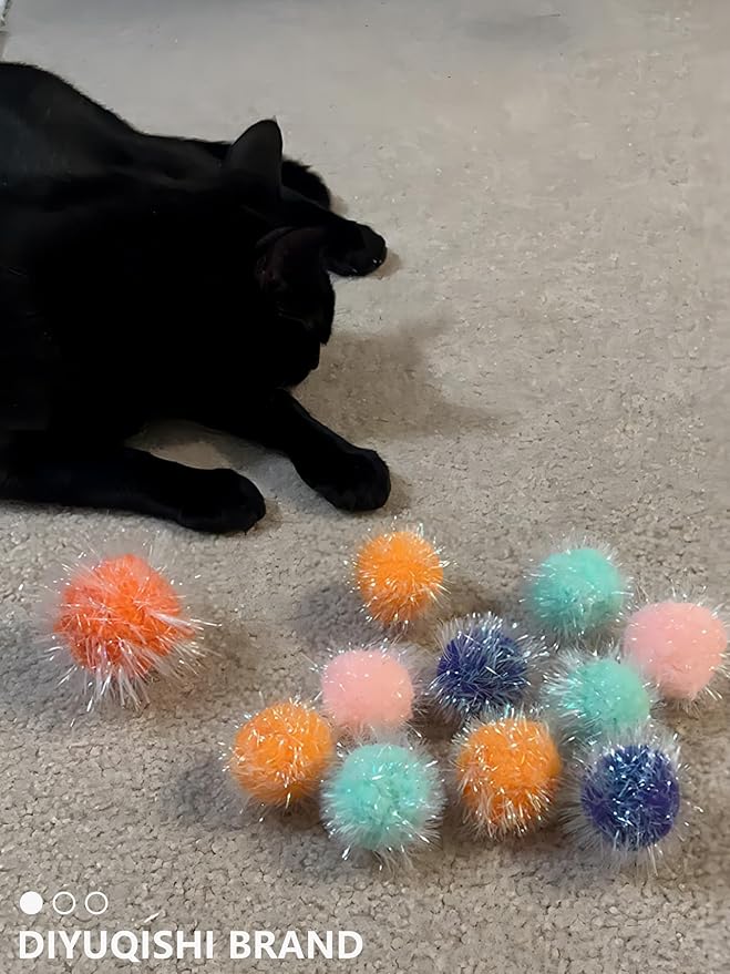 50 PCS Cat Ball Toys for Indoor Cats, Interactive Cat Toy Balls for Exercise and Entertainment Cat Toys for Small and Medium Breed Sizes