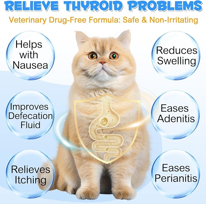 Anal Gland Support Powder for Cats, Anal Gland Supplement Powder with Pumpkin and Probiotics Supports Cats Anal Gland Health, Pet Supplement Anal Gland Support Powder Treatment for Cats - 120g