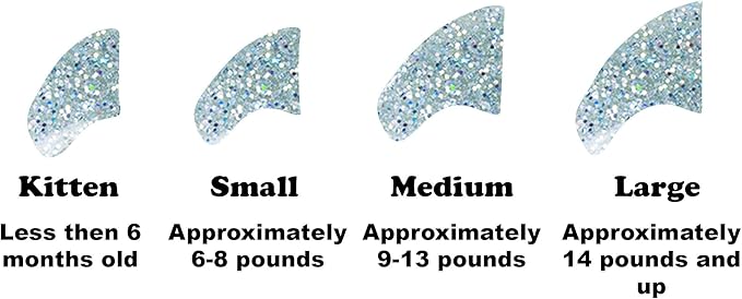 40 Pack Soft Nail Caps for Cat Claws Silver Holographic Glitter Large