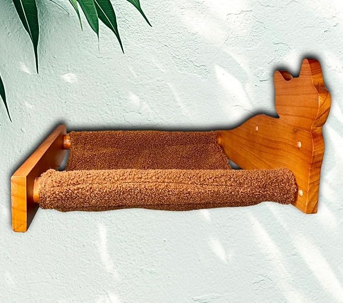 Cat Hammock Wall Mounted - Modern Cat Wall Shelves and Perches for Sleeping, Playing, Climbing, Lounging - Stylish and Stable Cat Bed & Furniture for Large Cats - Easy to Install