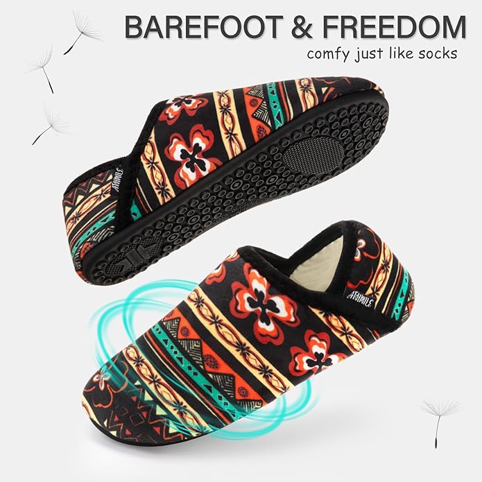 ATHMILE House Slippers for Women Men Indoor Barefoot Slippers Socks Furry Slip on House Shoes Cozy Comfy Slippers for Home Bedroom Travel Yoga