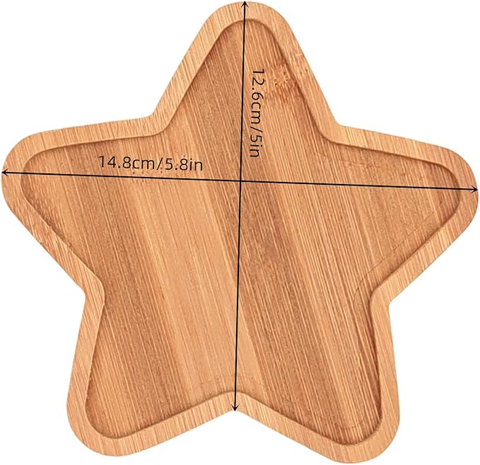 4PCS Mosaic Bamboo Coasters for Crafts, Blank Base Trays, Drinking Cup Coaster, Plant Coaster, Art Plate,DIY Mosaic Supplies (Star)