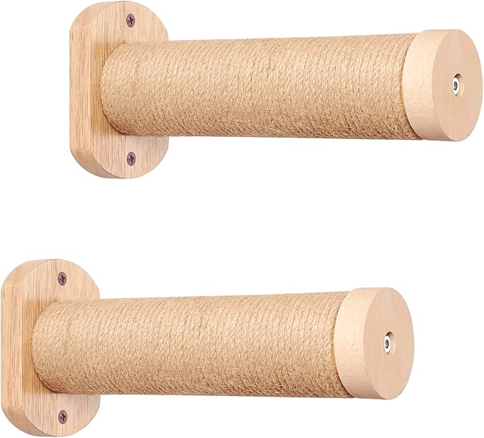 Cat Wall Floating Steps with Jute Rope Scratching - Wall Mounted Cat Stairs, Cat Climbing Shelfves and Perches for Wall, Stylish Indoor Cat Wall Furniture - Holds up 35lbs