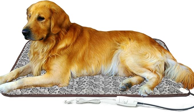 Pet Heating Pad for Large Dogs Cats, 34X21 inch, Waterproof, Easy Clean, Temperature Adjustable, Safety Instructions