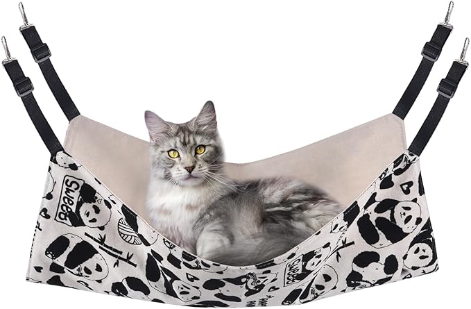 Cat Hammock Bed for Cage - 22x18 inch Adjustable Hanging Cat Bed Reversible Cat hammocks for Indoor Cats, Soft Cat Perch, Sleeping and Resting Sleepy Pad for Kitten Ferret Puppy or Small Pet