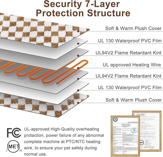 MIXJOY Heated Dog Bed, 11 Adjustable Temperature Dog Heating Pad Indoor with Timer, Pet Heating Pad for Dogs Cats, Electric Cat Heating Pad with Washable Cover, Heated Pet bed-28''x16'', Medium