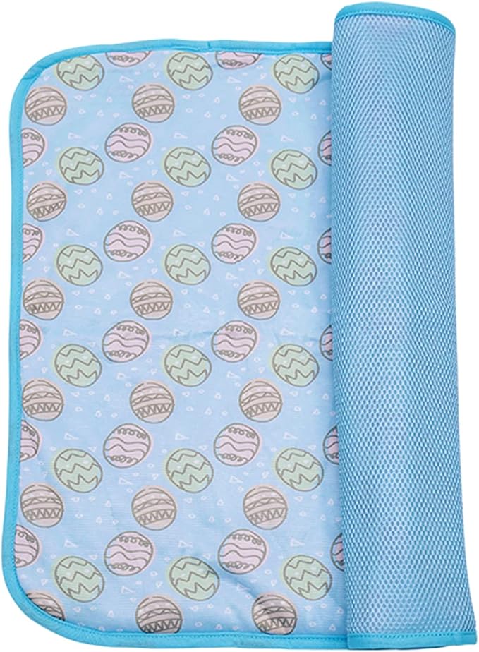 SEIS Dog Ice Pad Ice Silk Cats Kennel Mat Pet Cooling Pad Summer Cool Bamboo Mat Breathable Pad (Blue, S