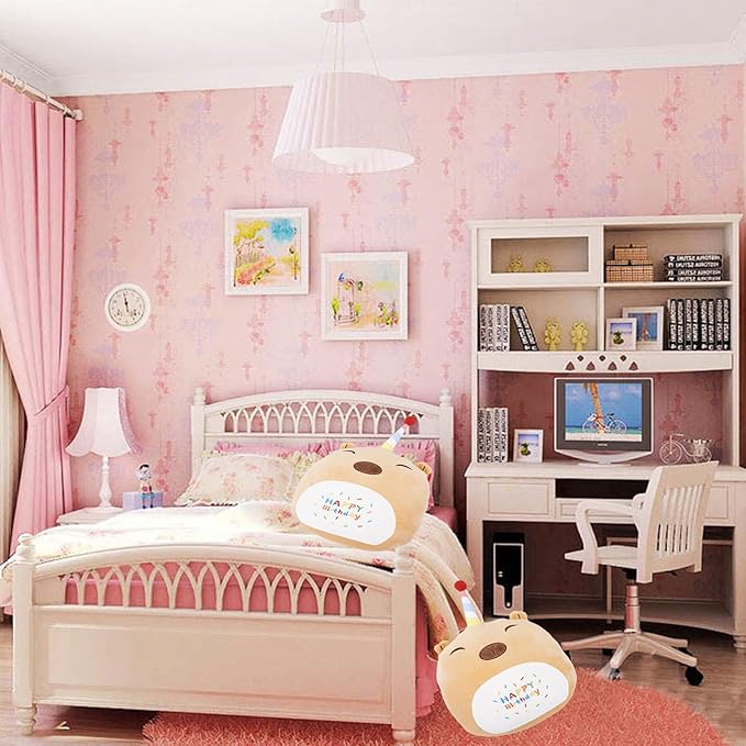 12 Inch Plush Brown Capybara Stuffed Animal Happy Birthday Capybara Hugging Pillow Birthday Capybara Plushies Throw Pillow Birthday Capybara Anime Gift for Kids and Lovers