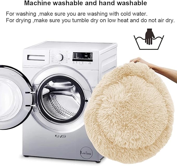 Nisrada Cat Beds for Indoor Cats,24 Inch Dog Bed for Small Melium Large Dogs, Washable-Round Pet Bed for Puppy and Kitten with Slip-Resistant Bottom