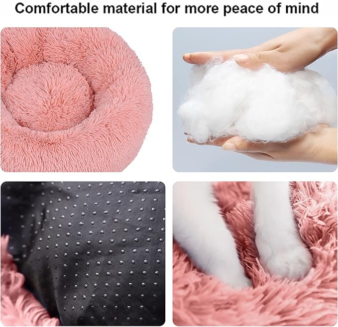 Nisrada Cat Beds for Indoor Cats,20 Inch Dog Bed for Small Melium Large Dogs, Washable-Round Pet Bed for Puppy and Kitten with Slip-Resistant Bottom