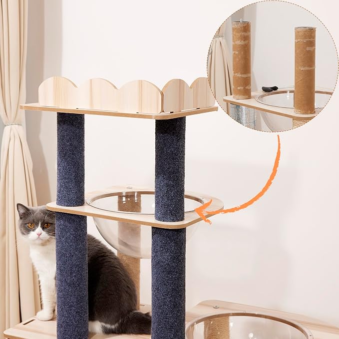 Yangbaga Cat Scratching Post Tree Replacement, 80'' x 16'' Self-Adhesive Trimmable Furniture Protector, Scratching Pad for Reparing, Recovering or DIY Scratcher