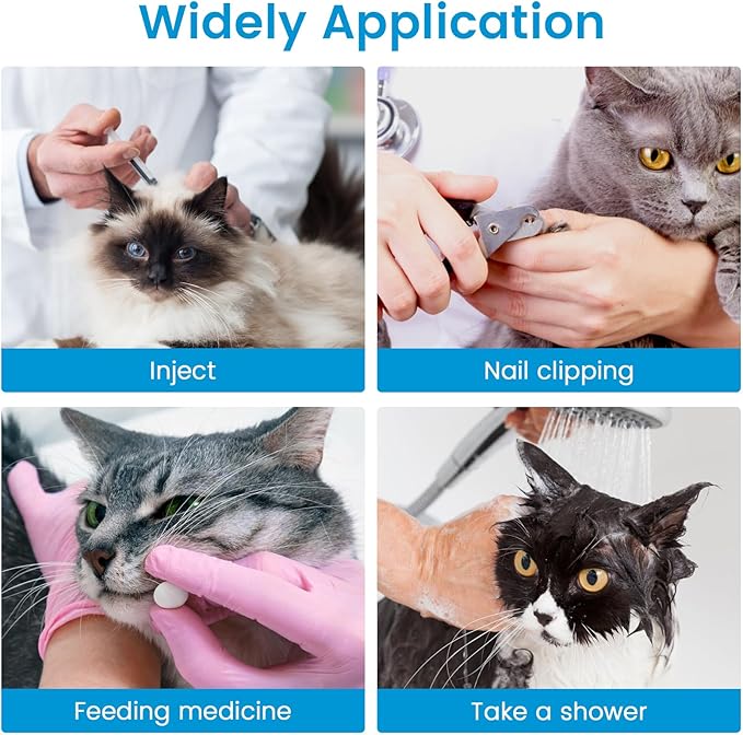 4Pcs Cat Nail Caps Cat Mittens, Cat Claw Covers Cat Nail Covers Caps Shoes for Cats Socks AntiScratch Cat Paw Protector Cat Claw Caps Pet Grooming Cat Booties for Bathing Shaving Checking, Grey M