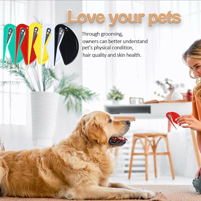 5pcs Pet Knot Opener Knotting Comb Removal Dematting Hair Flea Brush Shedding Tool Matted Fur Tick De Remover Matting Grooming Supplies for Indoor Medium Long Haired Cats Dogs Tangled