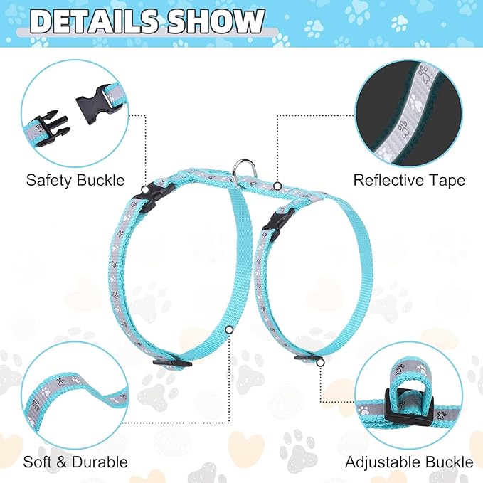 KOOLTAIL Cat Harness and Leash Set Escape Proof with Cat Airtag Holder Collars (3 in 1), Comfortable Lightweight Adjustable Kitten Harness for Small Medium Large Cats Safe Walking & Travel Outdoors