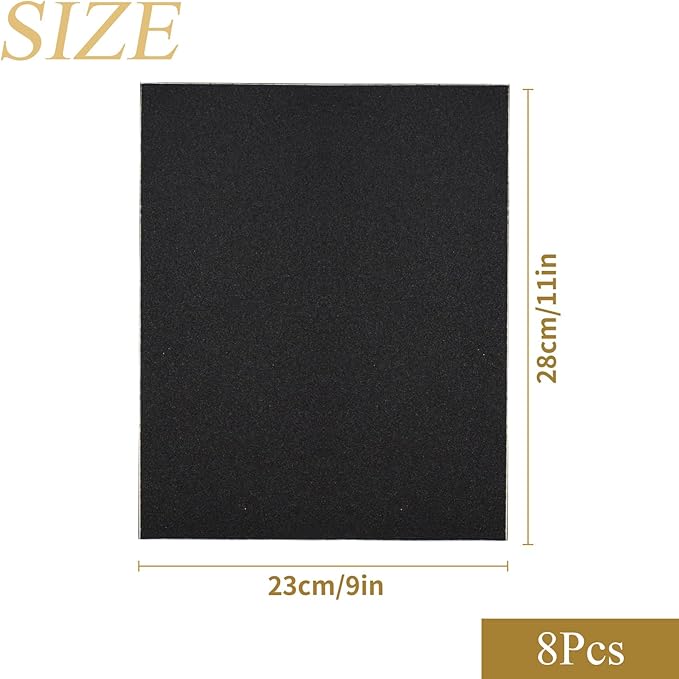 8 pcs Dog Scratch Replacement Pad, Self-Adhesive Emery Paper Scratching Dog Pad Replaceable Sticky Sandpaper Dog Scratch Board, Trim, Nail Care, File Scratch Board for Dog Cat Claw Care, 11 * 9 in