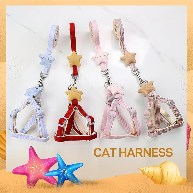 Cat Harness and Leash Set Escape Proof for Small Large Cats, Adjustable Cat Harnesses & Leashes for Walking, Lightweight Kitten Harness for Kittens
