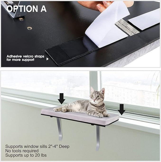 Topmart Pet Cat Window Seat Wall Mount Perch House Pets Furniture Saving Space All Around 360° Sunbath for Cats,Durable Steady Cat Shelf for Kitten
