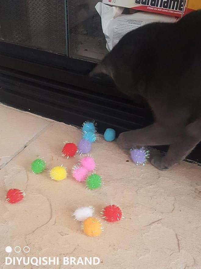 50 PCS Cat Ball Toys for Indoor Cats, Interactive Cat Toy Balls for Exercise and Entertainment Cat Toys for Small and Medium Breed Sizes