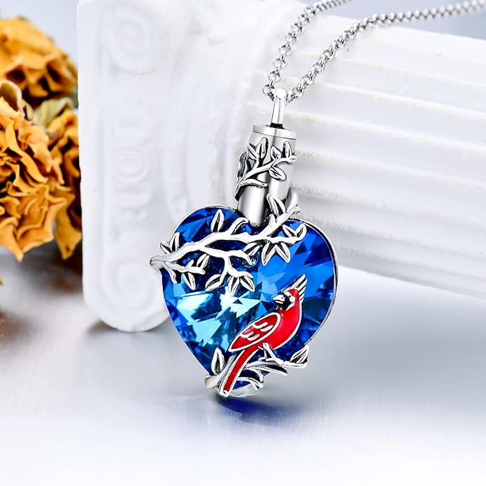 Animal Crystal Urn Necklace For Ashes Sterling Silver Butterfly Dragonfly Bee Phoenix Peacock Hummingbird Fox Angel Wing Pentagram Pentacle Cremation Necklace Heart Teardrop Urn Holder Necklaces For Women Memorial Jewelry