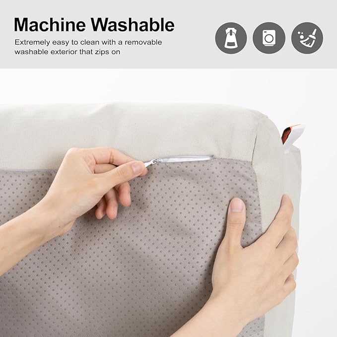 MEWOOFUN Pet Sofa Bed for Medium Pets Cat Couch Cat Bed with 26×19×13 Inch Removable Washable Cover Nonskid Bottom Puppy Couch Pet Bed up to 25 lbs (Grey)