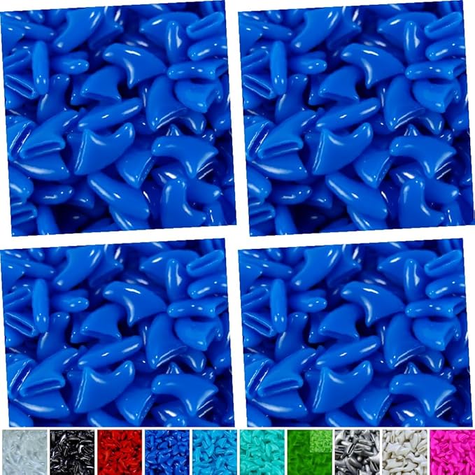 80 pcs Cat Nail Caps | Cat Claw Covers | with Adhesives and Applicators (Blue, XS)