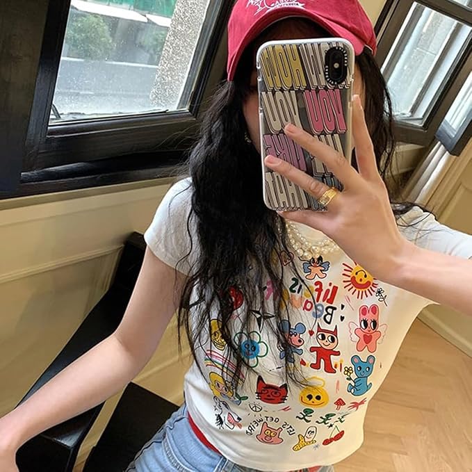 Baby Tees Women Graphic Tops Y2K Grunge Clothes